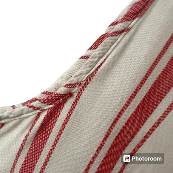 Madewell Side-Tie Tank in Marcia Stripe J1128 Cotton Red Stripe Size Small - Picture 8 of 10